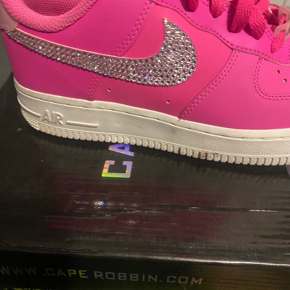 Nike Air Force ones pink customized